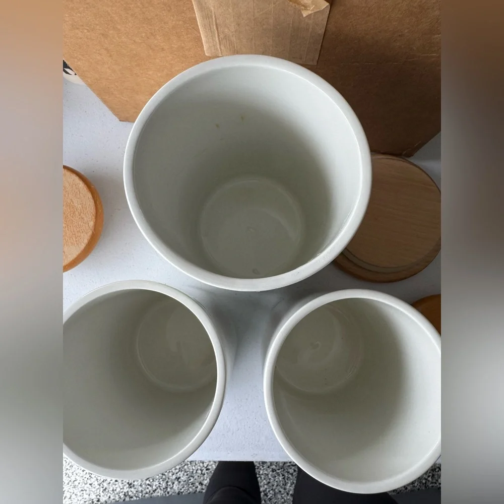 vintage Portmeirion Pomona ceramic canisters set of 3